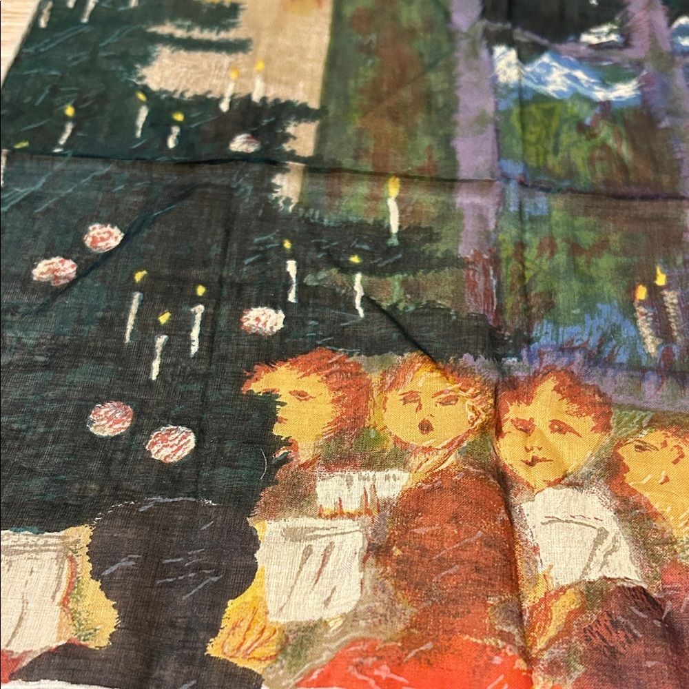 Kreier Cotton Scarf with Artistic Print - Picture 4 of 8